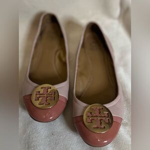 SOLD Tory Burch Pink Leather Minnie Flats, Size 8